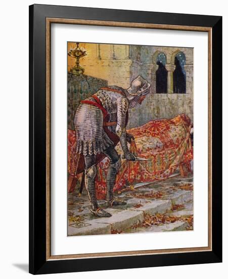 'Sir Lancelot in the Chapel Perilous', 1911-Walter Crane-Framed Giclee Print