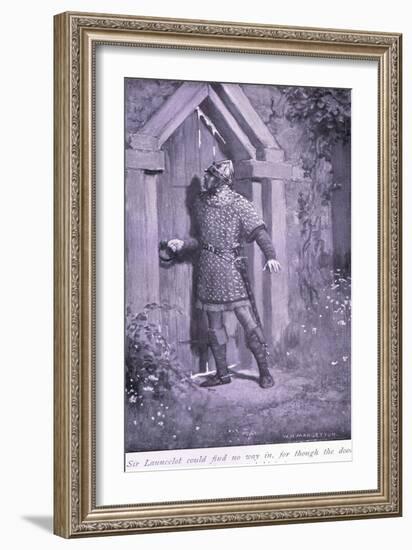 Sir Launcelot Could Find No Way In, for Though the Door Was Old and Worn it Held Fast-William Henry Margetson-Framed Giclee Print