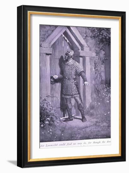 Sir Launcelot Could Find No Way In, for Though the Door Was Old and Worn it Held Fast-William Henry Margetson-Framed Giclee Print