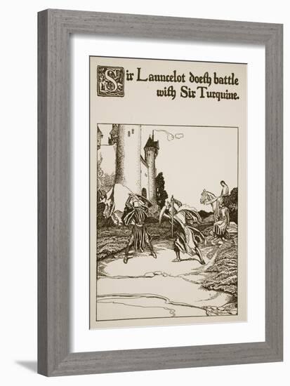 Sir Launcelot Doeth Battle with Sir Turquine, Illustration from 'The Story of the Champions of the-Howard Pyle-Framed Giclee Print