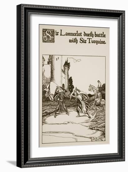 Sir Launcelot Doeth Battle with Sir Turquine, Illustration from 'The Story of the Champions of the-Howard Pyle-Framed Giclee Print