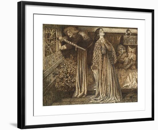 Sir Launcelot in the Queen's Chamber-Dante Gabriel Rossetti-Framed Premium Giclee Print