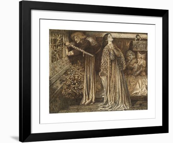 Sir Launcelot in the Queen's Chamber-Dante Gabriel Rossetti-Framed Premium Giclee Print