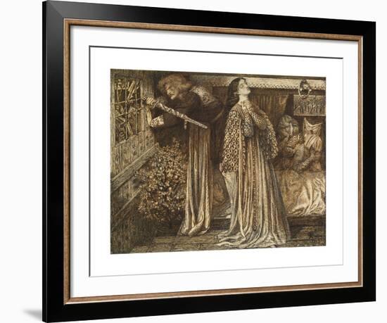 Sir Launcelot in the Queen's Chamber-Dante Gabriel Rossetti-Framed Premium Giclee Print