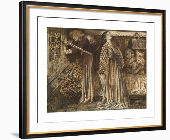 Sir Launcelot in the Queen's Chamber-Dante Gabriel Rossetti-Framed Premium Giclee Print