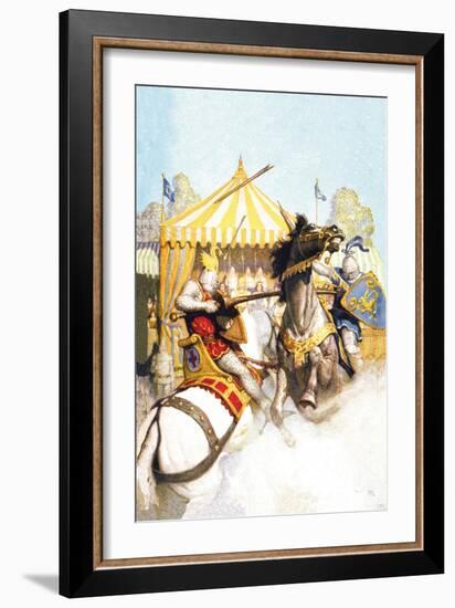 Sir Mador's Spear-Newell Convers Wyeth-Framed Art Print