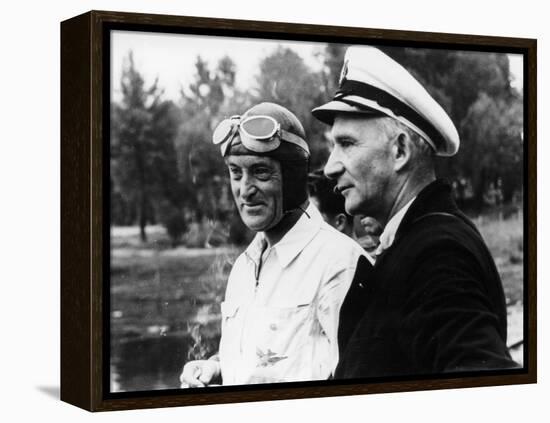 Sir Malcolm Campbell, on the Left, Possibly at Coniston, 1939-null-Framed Premier Image Canvas