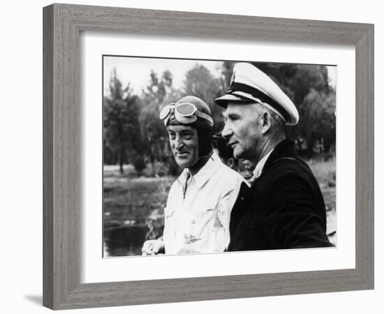 Sir Malcolm Campbell, on the Left, Possibly at Coniston, 1939-null-Framed Photographic Print