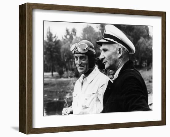 Sir Malcolm Campbell, on the Left, Possibly at Coniston, 1939-null-Framed Photographic Print