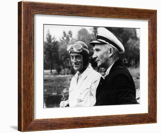 Sir Malcolm Campbell, on the Left, Possibly at Coniston, 1939-null-Framed Photographic Print