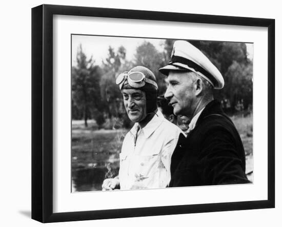 Sir Malcolm Campbell, on the Left, Possibly at Coniston, 1939-null-Framed Photographic Print