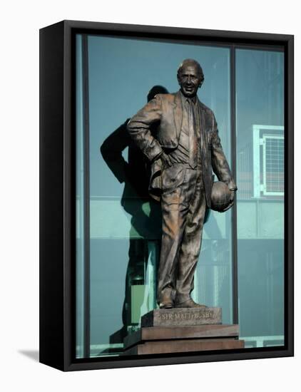 Sir Matt Busby Statue, Manchester United Football Club Stadium, Old Trafford, Manchester, England-Richardson Peter-Framed Premier Image Canvas