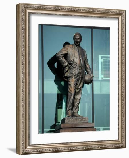 Sir Matt Busby Statue, Manchester United Football Club Stadium, Old Trafford, Manchester, England-Richardson Peter-Framed Photographic Print