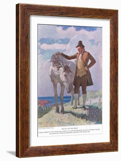 Sir Nat and the Horse: Johnny Watched Sir Nat Rub the Grey Muzzle; Stand Back and Proceed to a Minu-Newell Convers Wyeth-Framed Giclee Print