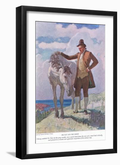 Sir Nat and the Horse: Johnny Watched Sir Nat Rub the Grey Muzzle; Stand Back and Proceed to a Minu-Newell Convers Wyeth-Framed Giclee Print