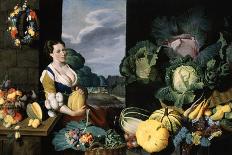 Cookmaid with Still Life of Vegetables and Fruit-Sir Nathaniel Bacon-Framed Premier Image Canvas