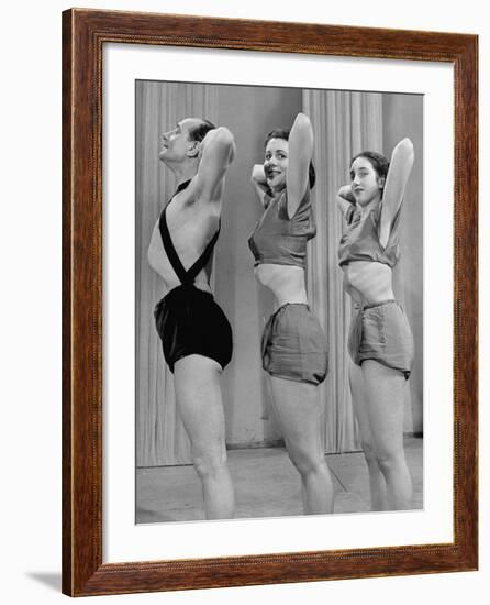 Sir Paul Duke on the Bbc TV Show, "Laughter and Life" Showing Yoga Exercises-null-Framed Photographic Print