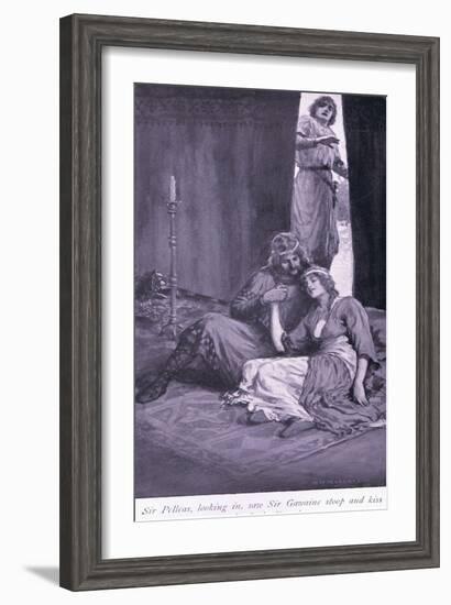 Sir Pelleas, Looking In, Saw Sir Gawaine Stoop and Kiss the Lady Ettard-William Henry Margetson-Framed Giclee Print