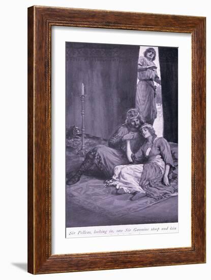 Sir Pelleas, Looking In, Saw Sir Gawaine Stoop and Kiss the Lady Ettard-William Henry Margetson-Framed Giclee Print