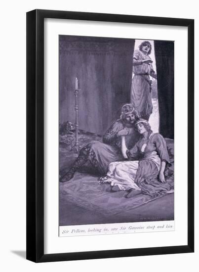 Sir Pelleas, Looking In, Saw Sir Gawaine Stoop and Kiss the Lady Ettard-William Henry Margetson-Framed Giclee Print