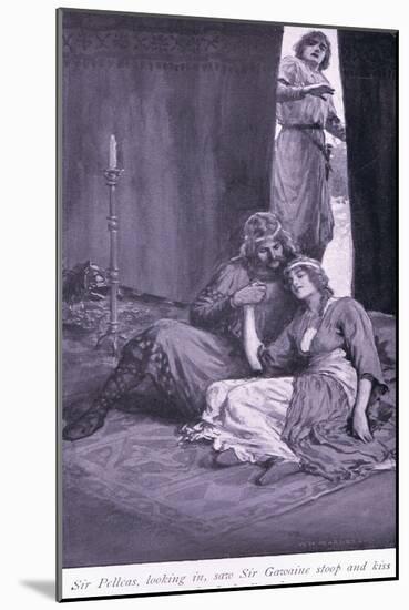 Sir Pelleas, Looking In, Saw Sir Gawaine Stoop and Kiss the Lady Ettard-William Henry Margetson-Mounted Giclee Print