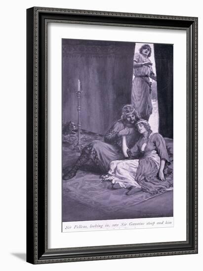 Sir Pelleas, Looking In, Saw Sir Gawaine Stoop and Kiss the Lady Ettard-William Henry Margetson-Framed Giclee Print