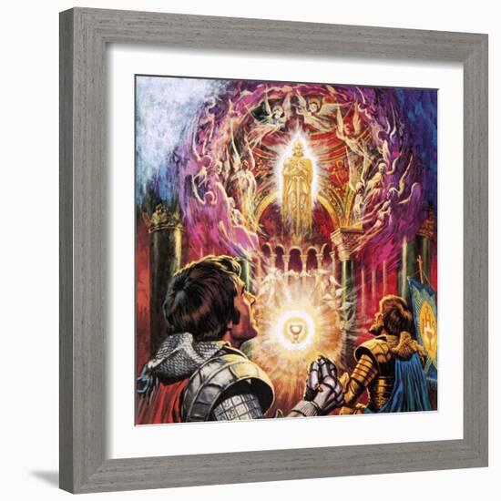 Sir Percival and Sir Bors Witnessing the Vanishing of the Holy Grail-Payne-Framed Giclee Print