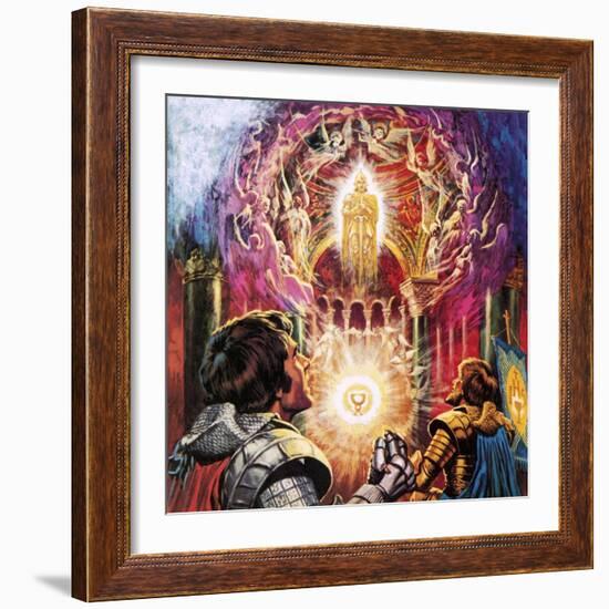 Sir Percival and Sir Bors Witnessing the Vanishing of the Holy Grail-Payne-Framed Giclee Print