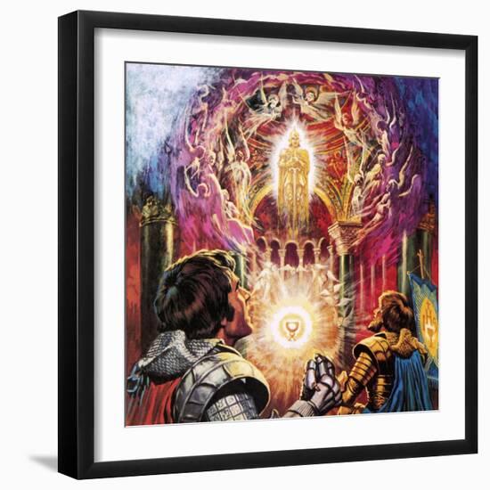 Sir Percival and Sir Bors Witnessing the Vanishing of the Holy Grail-Payne-Framed Giclee Print