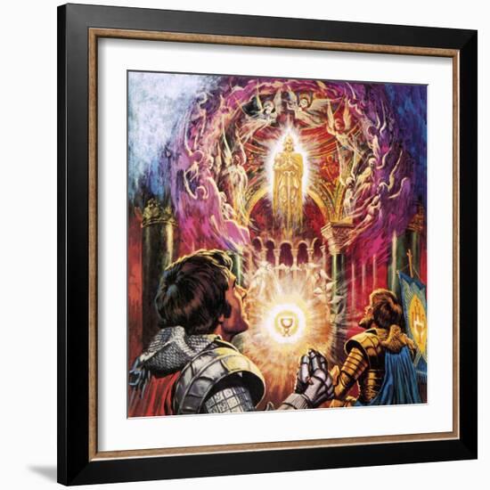 Sir Percival and Sir Bors Witnessing the Vanishing of the Holy Grail-Payne-Framed Giclee Print