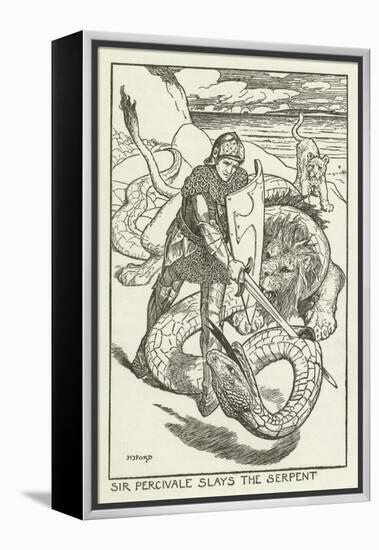 Sir Percivale Slays the Serpent-Henry Justice Ford-Framed Premier Image Canvas