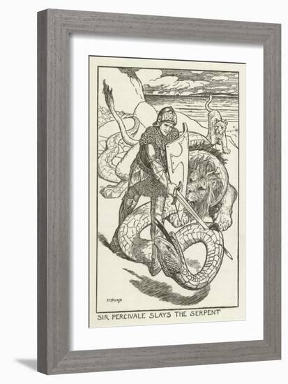 Sir Percivale Slays the Serpent-Henry Justice Ford-Framed Giclee Print