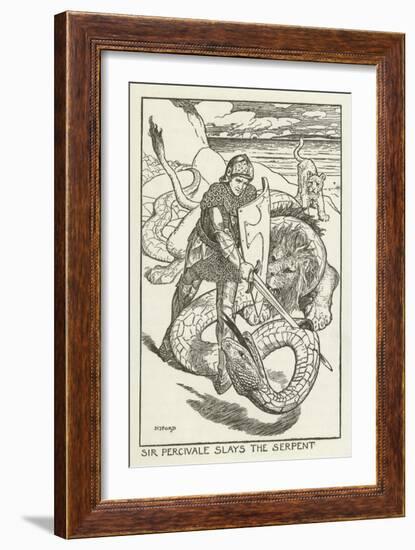 Sir Percivale Slays the Serpent-Henry Justice Ford-Framed Giclee Print