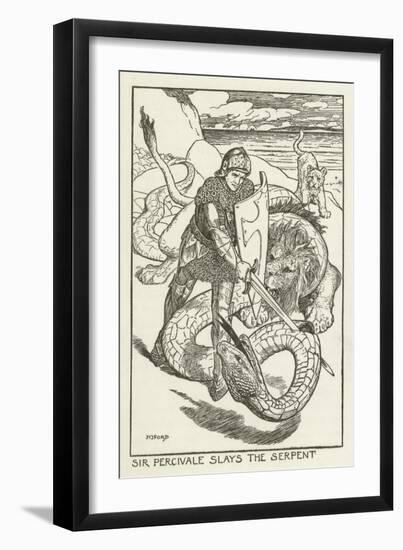 Sir Percivale Slays the Serpent-Henry Justice Ford-Framed Giclee Print