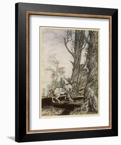 Sir Peris Is Slain-Arthur Rackham-Framed Art Print