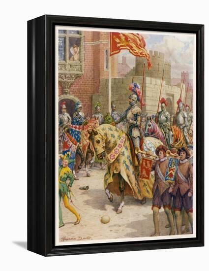 Sir Philip Sidney Jousts at Whitehall-Howard Davie-Framed Stretched Canvas