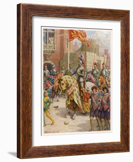 Sir Philip Sidney Jousts at Whitehall-Howard Davie-Framed Art Print