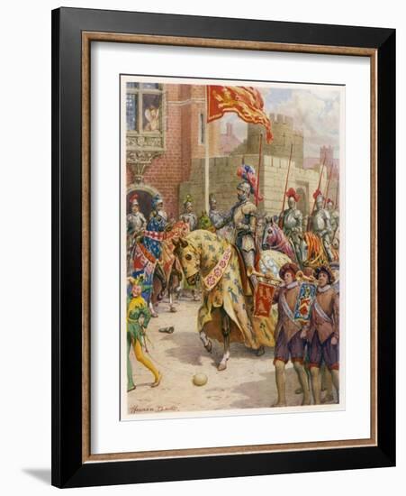 Sir Philip Sidney Jousts at Whitehall-Howard Davie-Framed Art Print