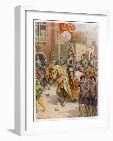 Sir Philip Sidney Jousts at Whitehall-Howard Davie-Framed Art Print