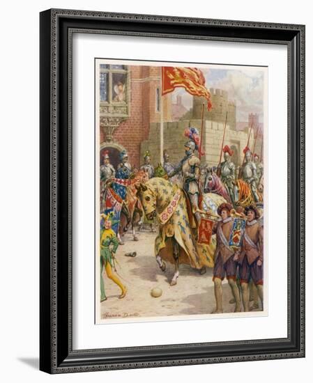 Sir Philip Sidney Jousts at Whitehall-Howard Davie-Framed Art Print