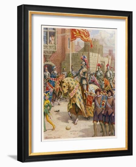 Sir Philip Sidney Jousts at Whitehall-Howard Davie-Framed Art Print