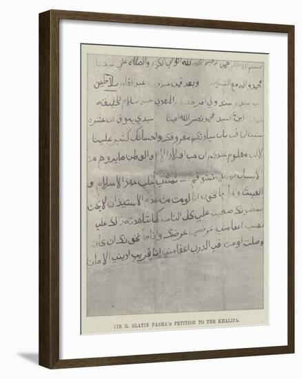 Sir R Slatin Pasha's Petition to the Khalifa-null-Framed Giclee Print