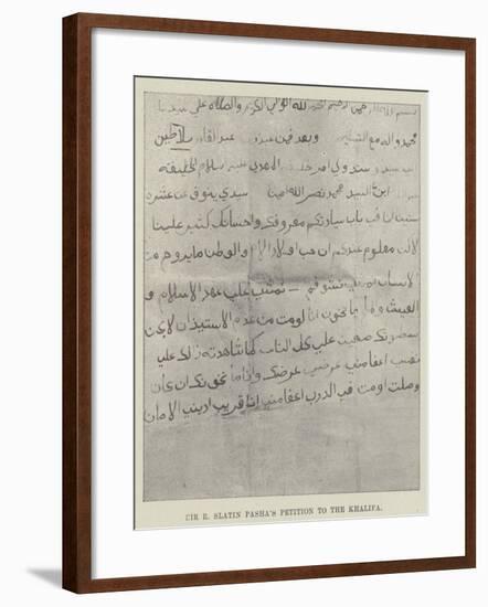 Sir R Slatin Pasha's Petition to the Khalifa-null-Framed Giclee Print