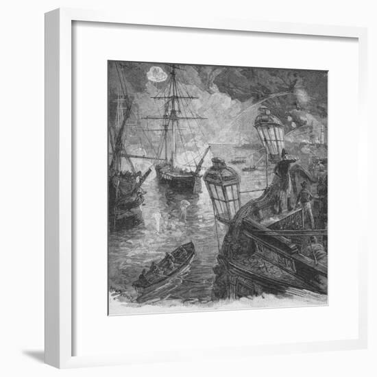 Sir Richard Strachan Kept Up For Several Hours A Tremendous Cannonade, 1902-Unknown-Framed Giclee Print