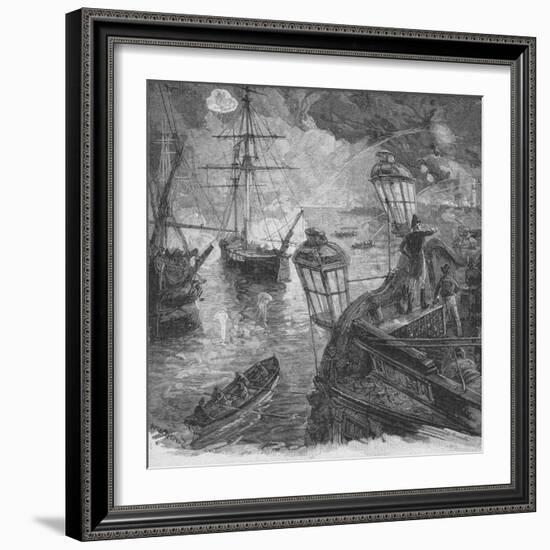 Sir Richard Strachan Kept Up For Several Hours A Tremendous Cannonade, 1902-Unknown-Framed Giclee Print