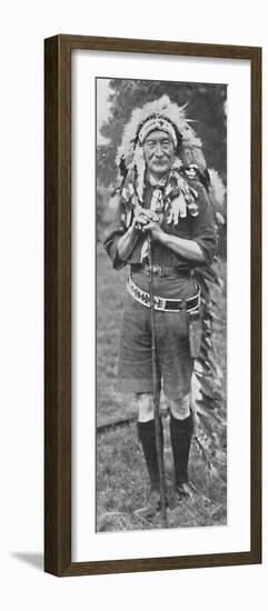 'Sir Robert Baden-Powell, arrayed in the dress of a Red Indian tribe', c1925-Unknown-Framed Photographic Print