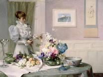 The Flower Arranger-Sir Samuel Henry William Llewelyn-Framed Premier Image Canvas