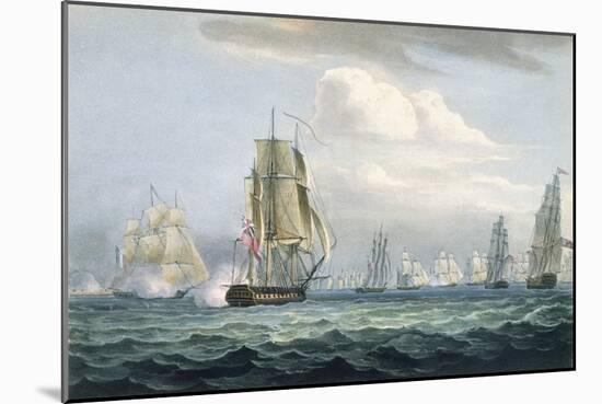 Sir Sidney Smith's (1764-1840) Squadron Engaging a French Flotilla, 26th May, 1804-Thomas Whitcombe-Mounted Giclee Print