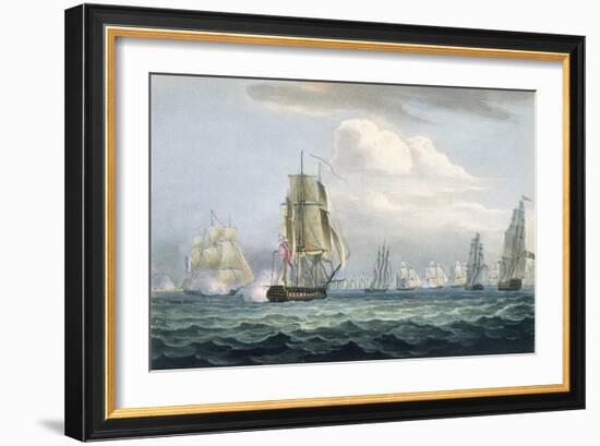 Sir Sidney Smith's (1764-1840) Squadron Engaging a French Flotilla, 26th May, 1804-Thomas Whitcombe-Framed Giclee Print