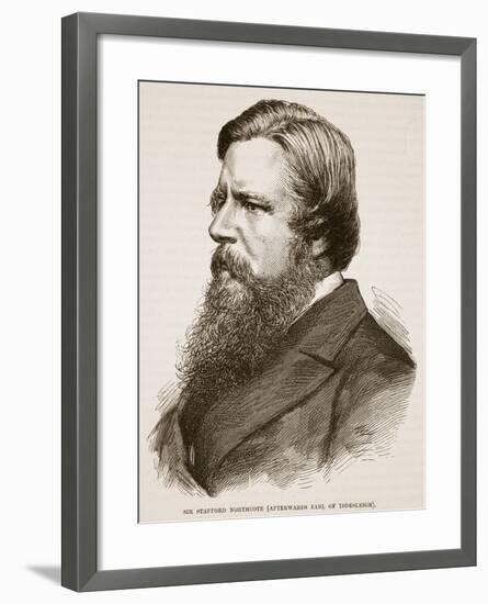 Sir Stafford Northcote, Illustration from 'Cassell's Illustrated History of England'-null-Framed Giclee Print